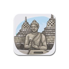 Borobudur Temple Rubber Square Coaster (4 Pack)  by Sudhe