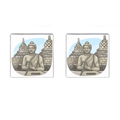 Borobudur Temple Cufflinks (square) by Sudhe