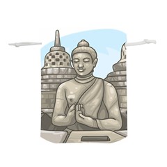 Borobudur Temple Lightweight Drawstring Pouch (l) by Sudhe