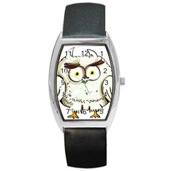 Owl Bird Eyes Cartoon Good Barrel Style Metal Watch by Sudhe