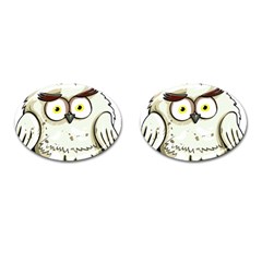 Owl Bird Eyes Cartoon Good Cufflinks (oval)