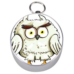 Owl Bird Eyes Cartoon Good Silver Compasses by Sudhe