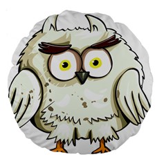 Owl Bird Eyes Cartoon Good Large 18  Premium Flano Round Cushions