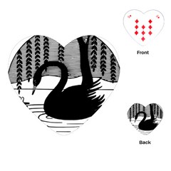 Vintage Swan Bird Nature Water Playing Cards Single Design (heart) by Sudhe