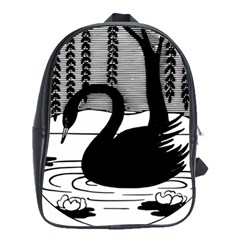 Vintage Swan Bird Nature Water School Bag (large) by Sudhe