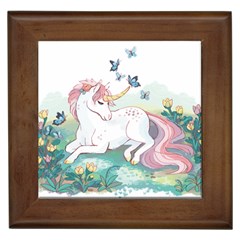 Illustration Vector Unique Unicorn Framed Tile by Sudhe