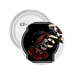 Skull Rose Fantasy Dark Flowers 2 25  Buttons by Sudhe