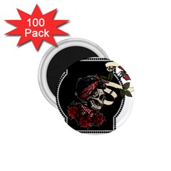 Skull Rose Fantasy Dark Flowers 1 75  Magnets (100 Pack)  by Sudhe