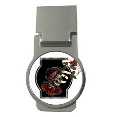 Skull Rose Fantasy Dark Flowers Money Clips (round)  by Sudhe