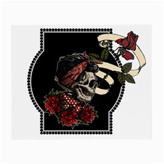 Skull Rose Fantasy Dark Flowers Small Glasses Cloth by Sudhe