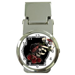 Skull Rose Fantasy Dark Flowers Money Clip Watches by Sudhe