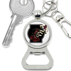 Skull Rose Fantasy Dark Flowers Bottle Opener Key Chain by Sudhe