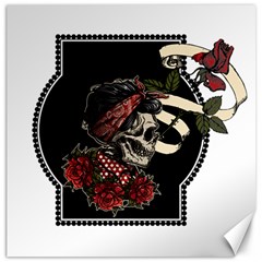 Skull Rose Fantasy Dark Flowers Canvas 12  X 12  by Sudhe