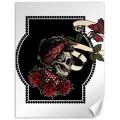 Skull Rose Fantasy Dark Flowers Canvas 18  X 24  by Sudhe