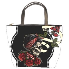 Skull Rose Fantasy Dark Flowers Bucket Bag by Sudhe