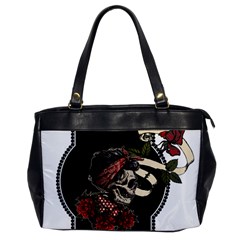 Skull Rose Fantasy Dark Flowers Oversize Office Handbag by Sudhe