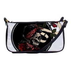 Skull Rose Fantasy Dark Flowers Shoulder Clutch Bag by Sudhe