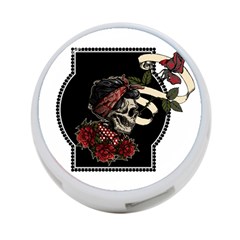 Skull Rose Fantasy Dark Flowers 4-port Usb Hub (one Side) by Sudhe