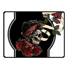 Skull Rose Fantasy Dark Flowers Fleece Blanket (small) by Sudhe