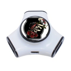 Skull Rose Fantasy Dark Flowers 3-port Usb Hub by Sudhe