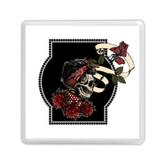 Skull Rose Fantasy Dark Flowers Memory Card Reader (square) by Sudhe