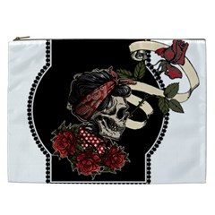 Skull Rose Fantasy Dark Flowers Cosmetic Bag (xxl) by Sudhe