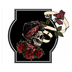 Skull Rose Fantasy Dark Flowers Double Sided Flano Blanket (medium)  by Sudhe