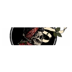 Skull Rose Fantasy Dark Flowers Satin Scarf (oblong) by Sudhe