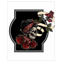 Skull Rose Fantasy Dark Flowers Drawstring Bag (small) by Sudhe