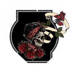 Skull Rose Fantasy Dark Flowers Wooden Puzzle Heart by Sudhe