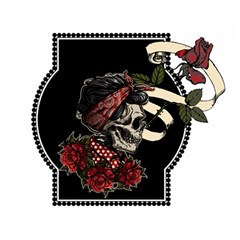 Skull Rose Fantasy Dark Flowers Wooden Puzzle Square