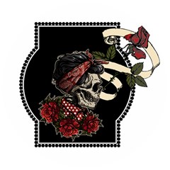 Skull Rose Fantasy Dark Flowers Wooden Bottle Opener (round) by Sudhe