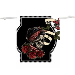 Skull Rose Fantasy Dark Flowers  Lightweight Drawstring Pouch (xl) by Sudhe