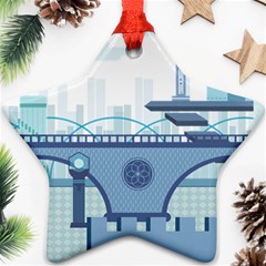 Blue City Building Fantasy Ornament (star) by Sudhe