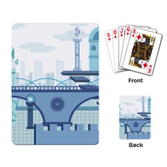 Blue City Building Fantasy Playing Cards Single Design (rectangle) by Sudhe