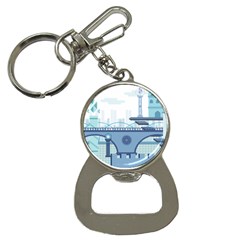 Blue City Building Fantasy Bottle Opener Key Chain by Sudhe