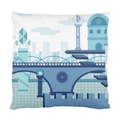 Blue City Building Fantasy Standard Cushion Case (two Sides) by Sudhe