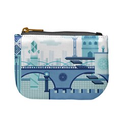 Blue City Building Fantasy Mini Coin Purse by Sudhe