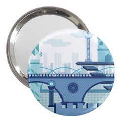 Blue City Building Fantasy 3  Handbag Mirrors by Sudhe