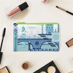 Blue City Building Fantasy Cosmetic Bag (xs) by Sudhe