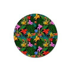 Flowers 4 Rubber Coaster (round)  by ArtworkByPatrick