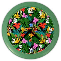 Flowers 4 Color Wall Clock