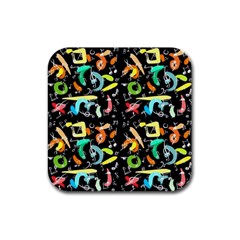 Repetition Rubber Square Coaster (4 Pack)  by ArtworkByPatrick