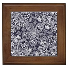 Flowers mandala Framed Tile