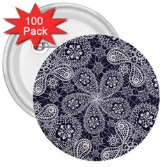 Flowers mandala 3  Buttons (100 pack) 