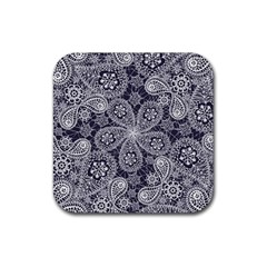 Flowers mandala Rubber Coaster (Square) 