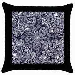 Flowers mandala Throw Pillow Case (Black)