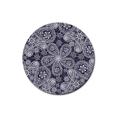 Flowers mandala Rubber Coaster (Round) 