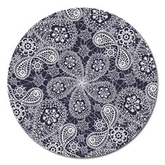 Flowers mandala Magnet 5  (Round)