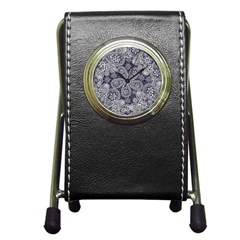 Flowers mandala Pen Holder Desk Clock